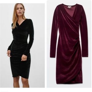 Aritzia Wilfred Free Velvet Klum Dress Purple Cardamon Size Small
